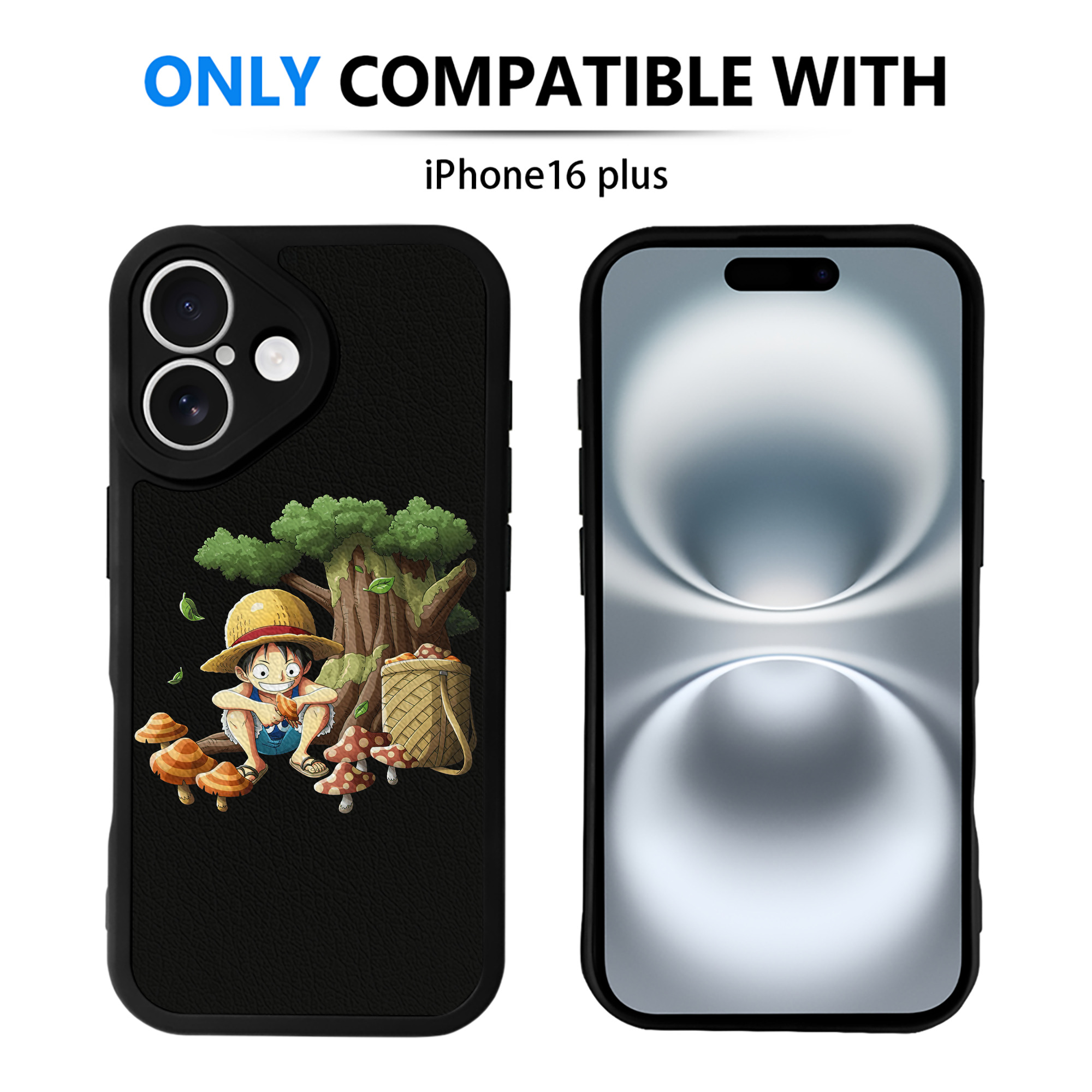 （画像用） ワンピース モンキー・D・ルフィ ONE PIECE Monkey D. Luffy 【iPhone 16シリーズ対応】シリコンスマホケース（レザー調） 材質：シリコン